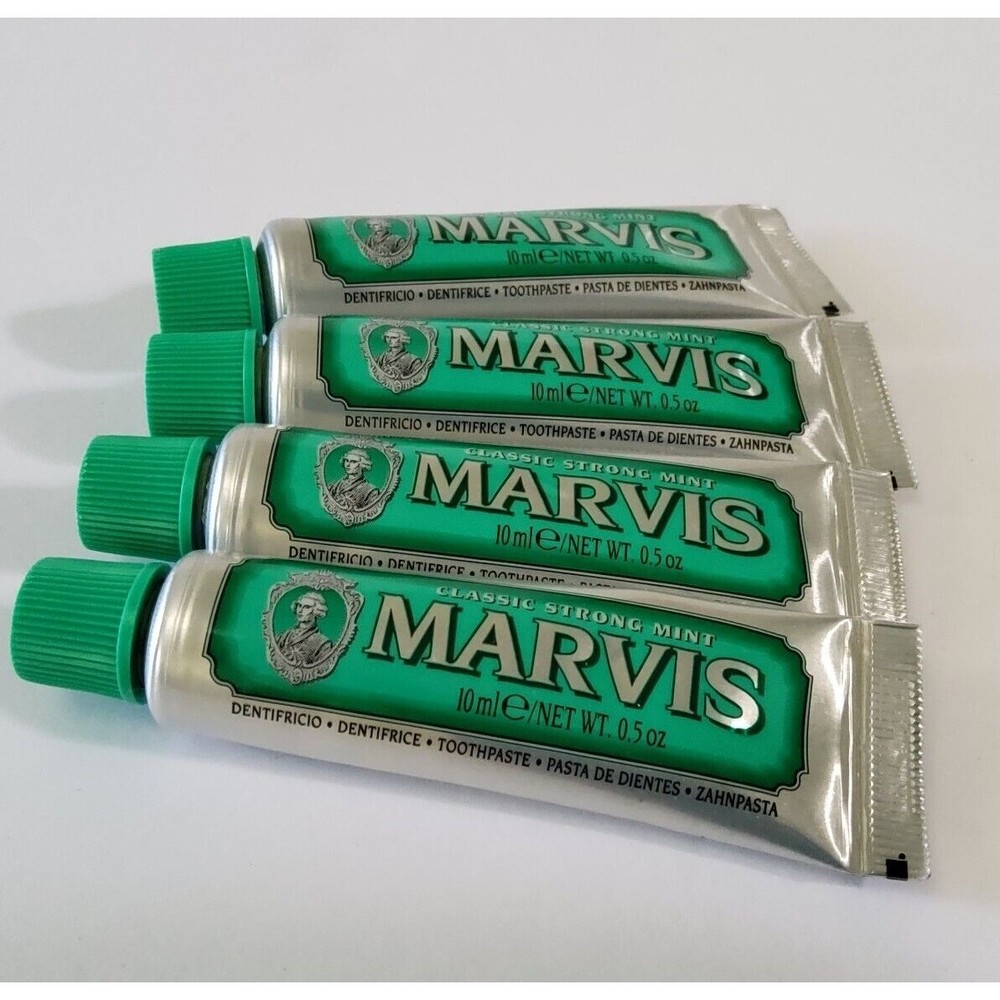 Lot Of 4-Marvis Classic Strong Mint Toothpaste 0.5oz/10ml, Sealed - Picture 2 of 5